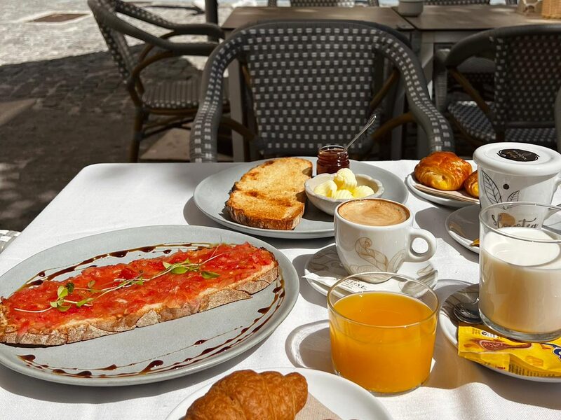 Breakfast served on the terrace
